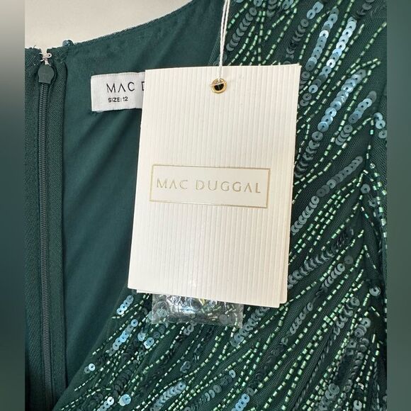 Mac Duggal | 4632 Long Sleeve Beaded Dress Size 12 NWT - Picture 9 of 9
